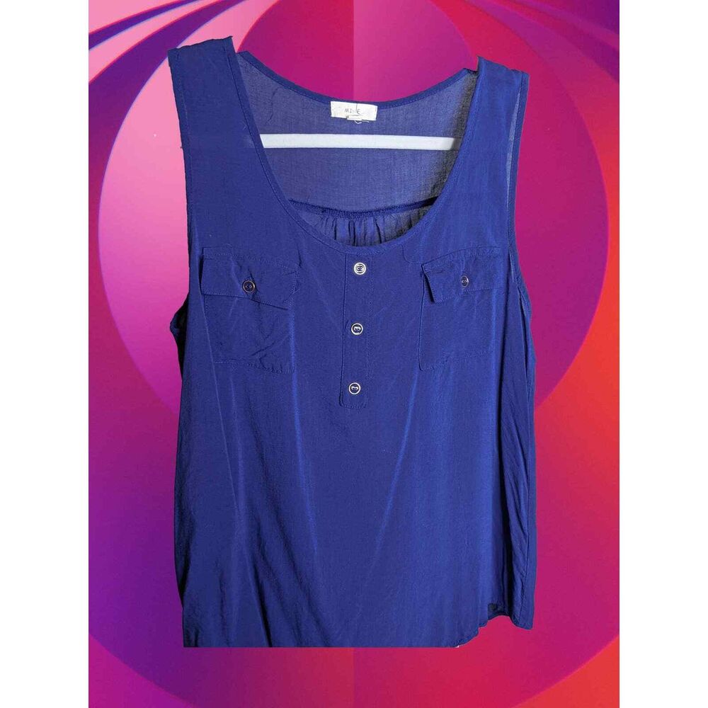 MINE Tank Top Button Womens Size Large Sleeveless